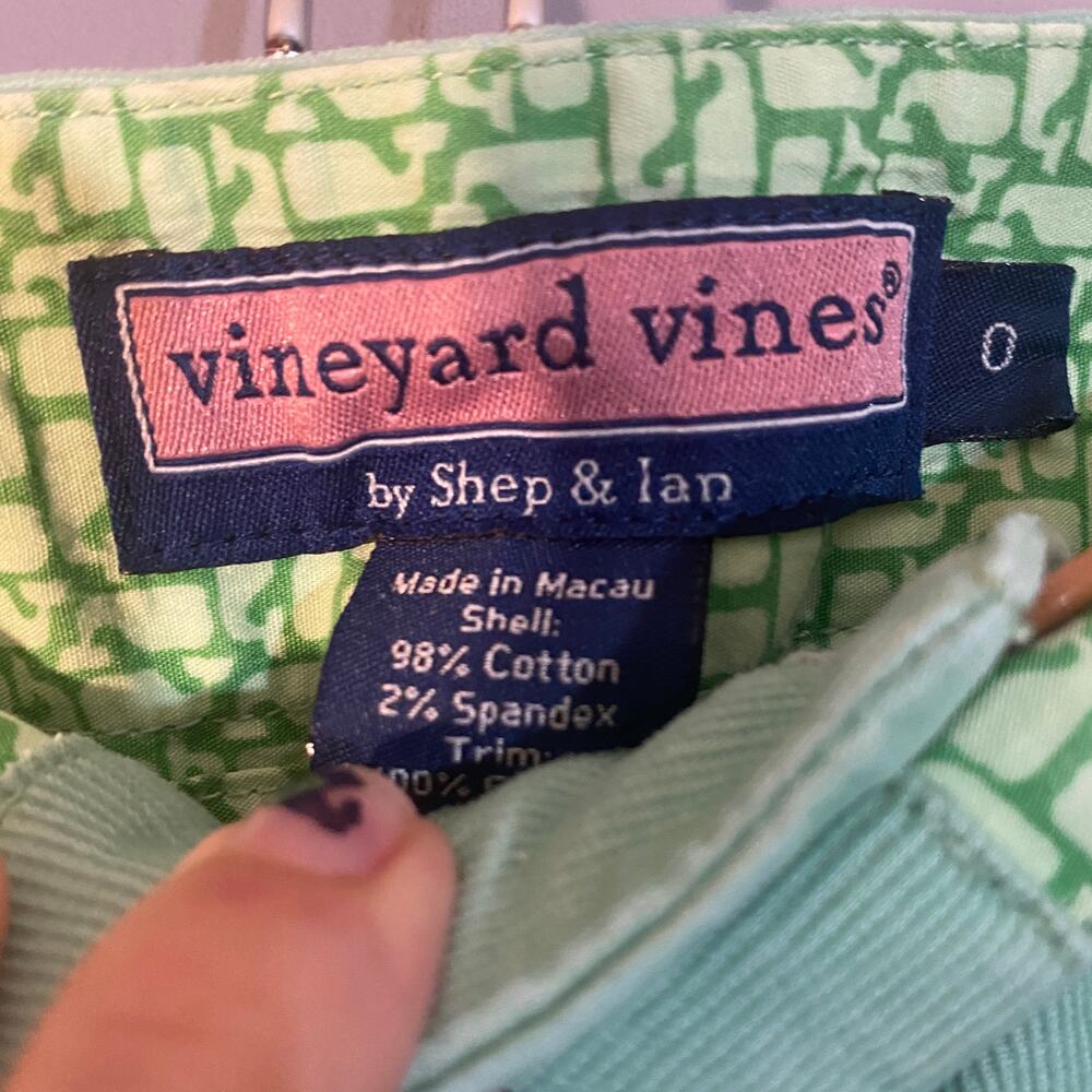 Vineyard Vines Mint Green Cotton Blend Casual Chino Pants Women Sz 0 - Picture 3 of 10